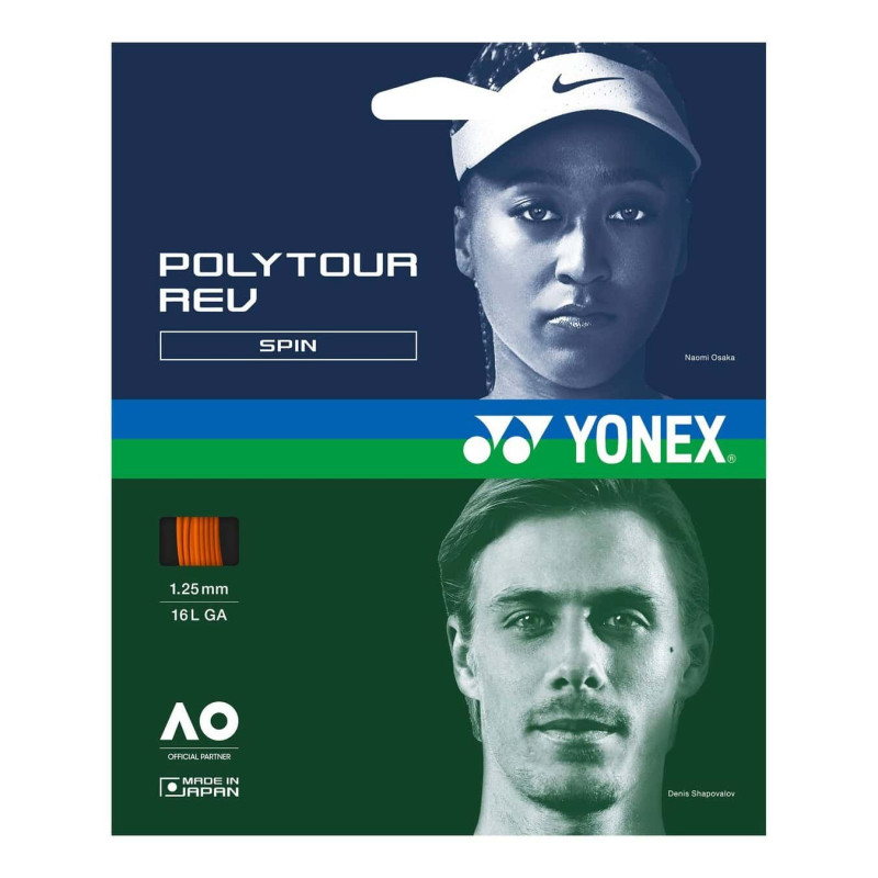 Струна для тенісу Yonex Polytour Rev Bright Orange (комплект, 12 m)